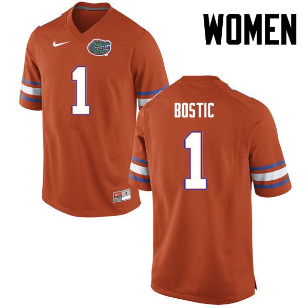 Florida Gators Women #1 Jonathan Bostic College Football Orange